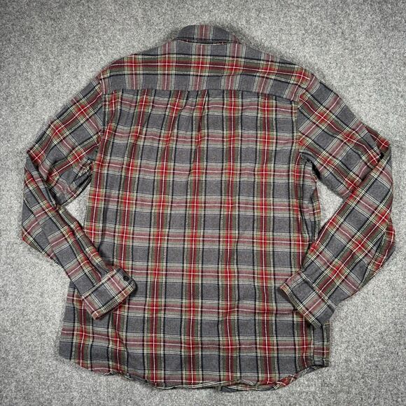 LL Bean Men's Shirt Grey Stewart Plaid Flannel Cotton Traditional Fit  M-REG - Picture 7 of 9